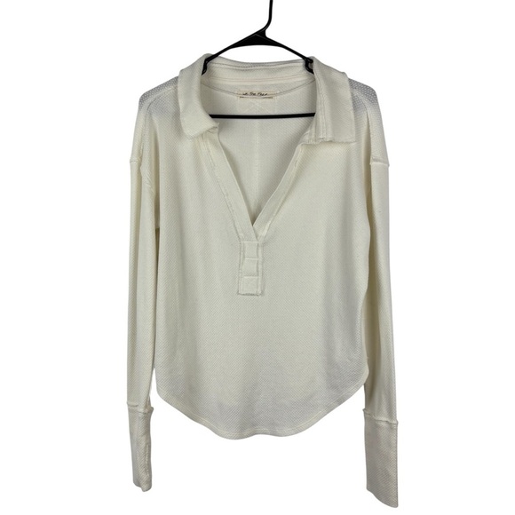 We the Free V-neck Collared Waffle Top - Picture 3 of 12